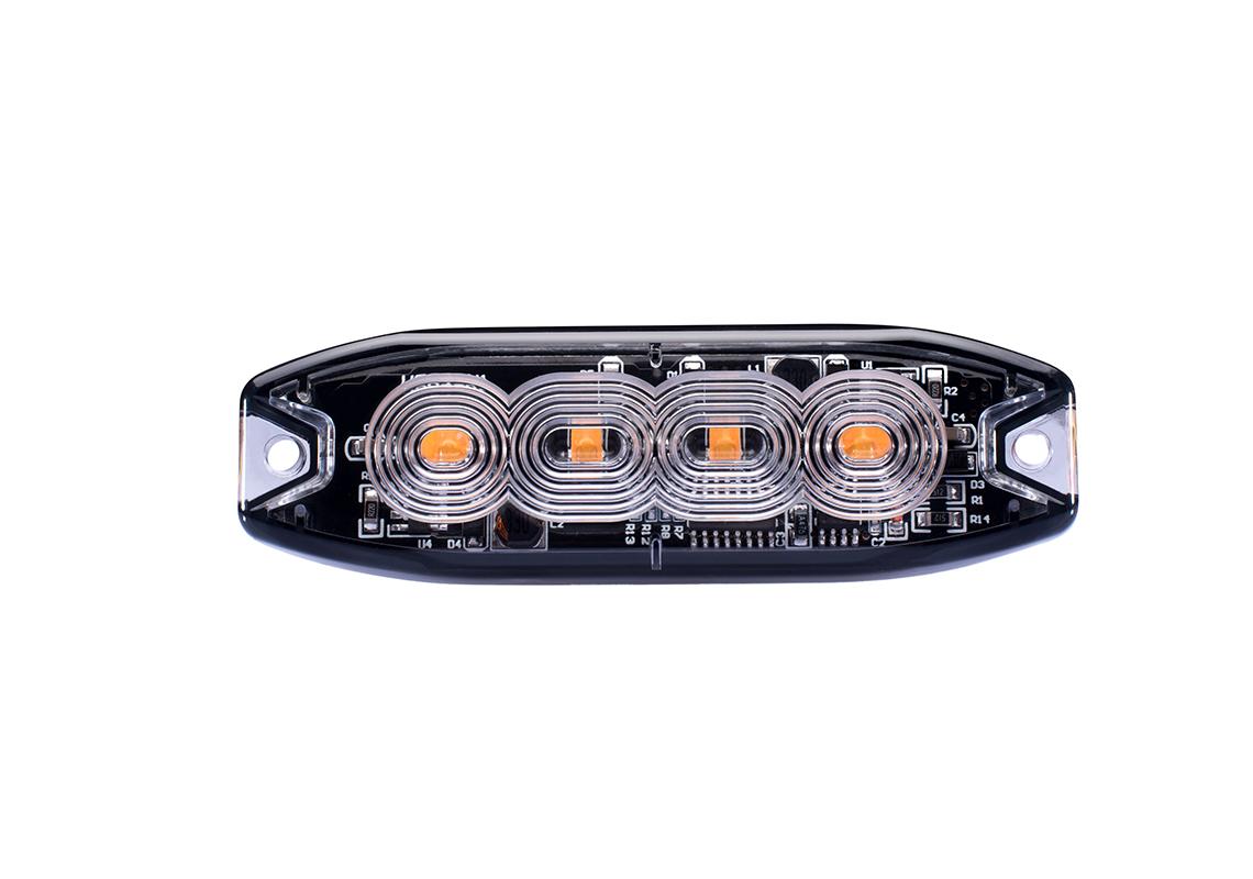 BLITZLEUCHTE 4 LEDS ORANGE R65 12/24V